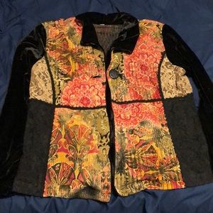 Multi lace velour top